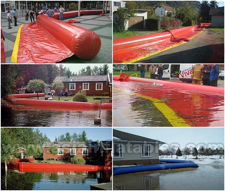 inflatable flood barrier