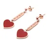 Inspire earring jewelry wholesale stainless steel red heart drop earrings fashion personalized love earrings for woman