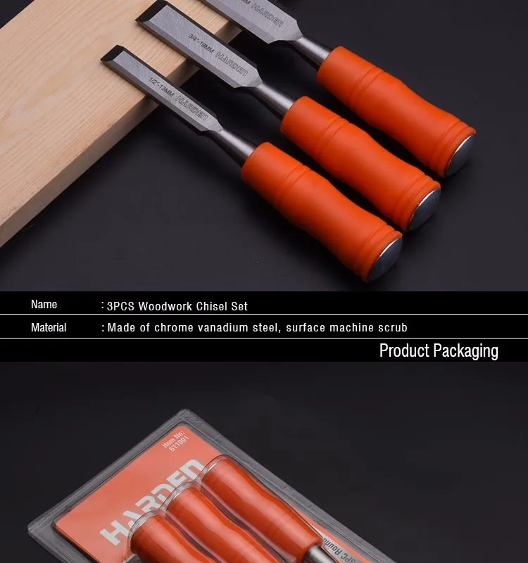 Professional Wood Turning Chisels 3pcs Carbon Steel Woodwork Wood