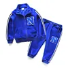 custom design velour clothing sets child kids casual apparel