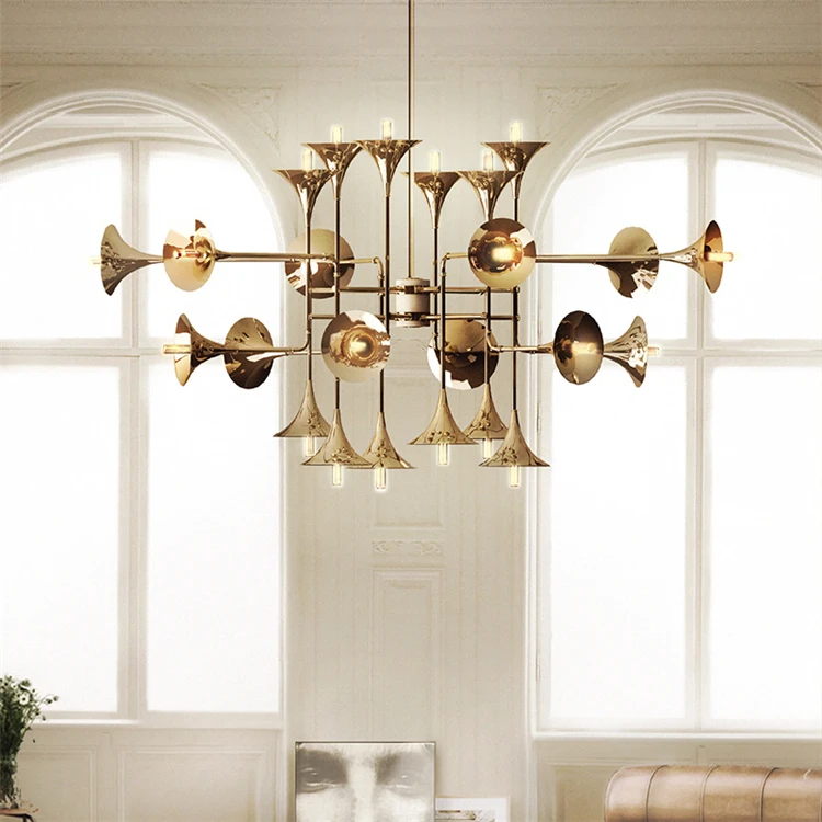 2018 New Design Modern Hotel Lobby Luxury Golden Shining Chandelier