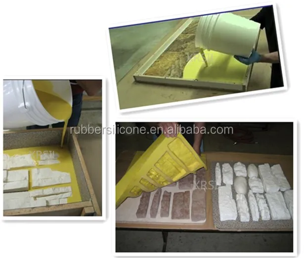 
2 part polyurethane rubber for concrete stamped stone mold making 