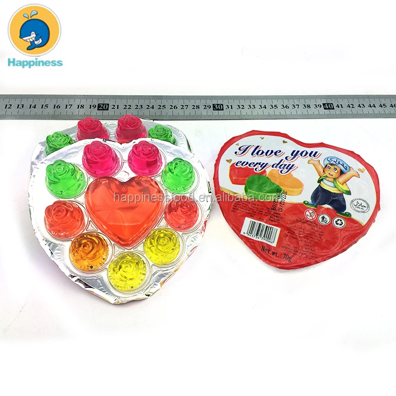 70 G Sweet Fruit Flavor Heart Jelly Cup Pudding Jelly Buy Heart Jelly