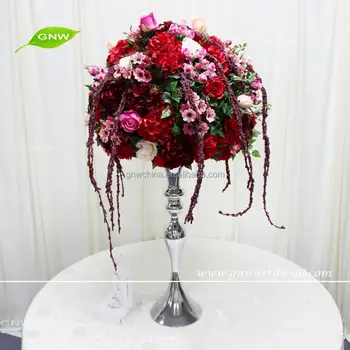 Gnw Ctra 1705016 A Hot Red Lover Tears Daisy Rose Fabric Flower Stand Wedding Table Centerpieces Buy Wedding Centerpiece And Flower Standlighted - 