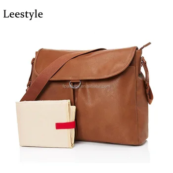 tan leather baby bag