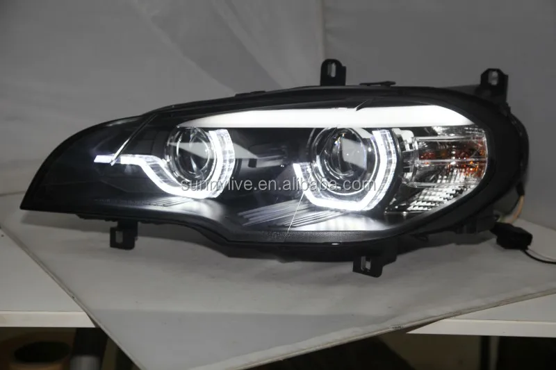 2007-2011 Year For BMW X5 E70 LED Head Light Lamps Black Housing  SN  For Non AFS version