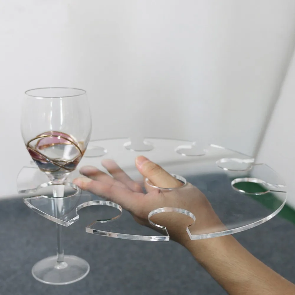 Cocktails Champagne Suspension Hold 10 Glasses Wine Glass Tray Acrylic