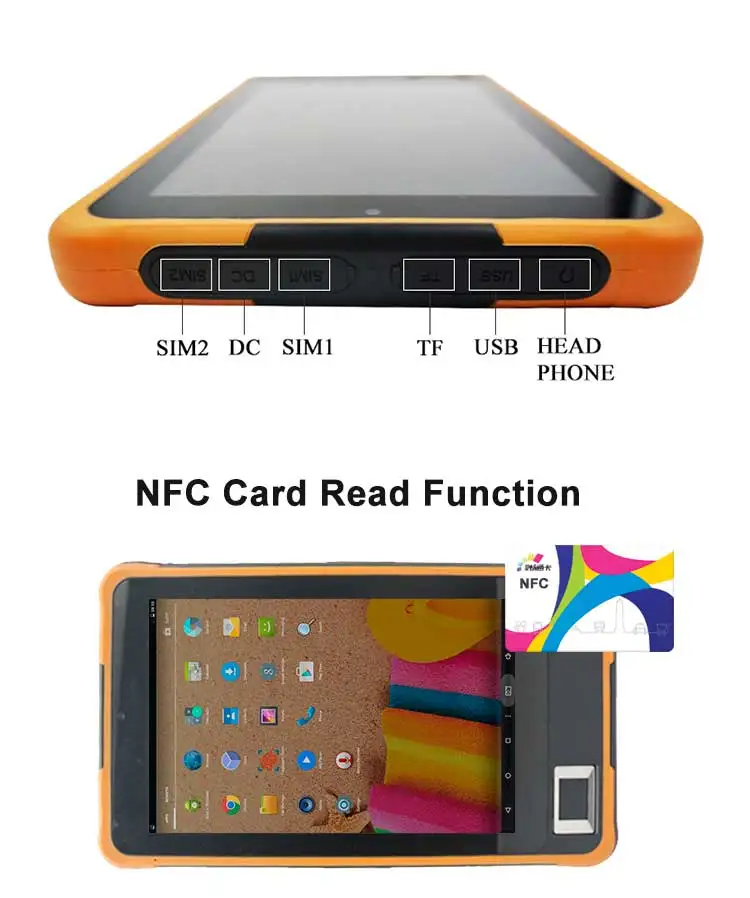 8 inches capacitive panel fingerprint android tablet HF-FP08