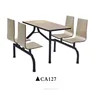 Fast food restaurant furniture Siamese table 4 chairs dining set CA127