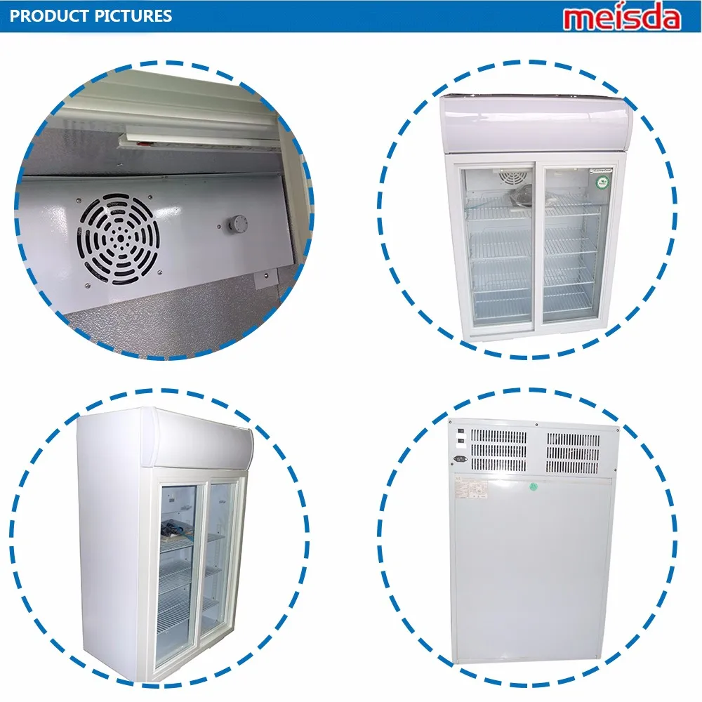 Meisda 105l Wholesale Soft Drink Sliding Double Glass Door Beer Fridge