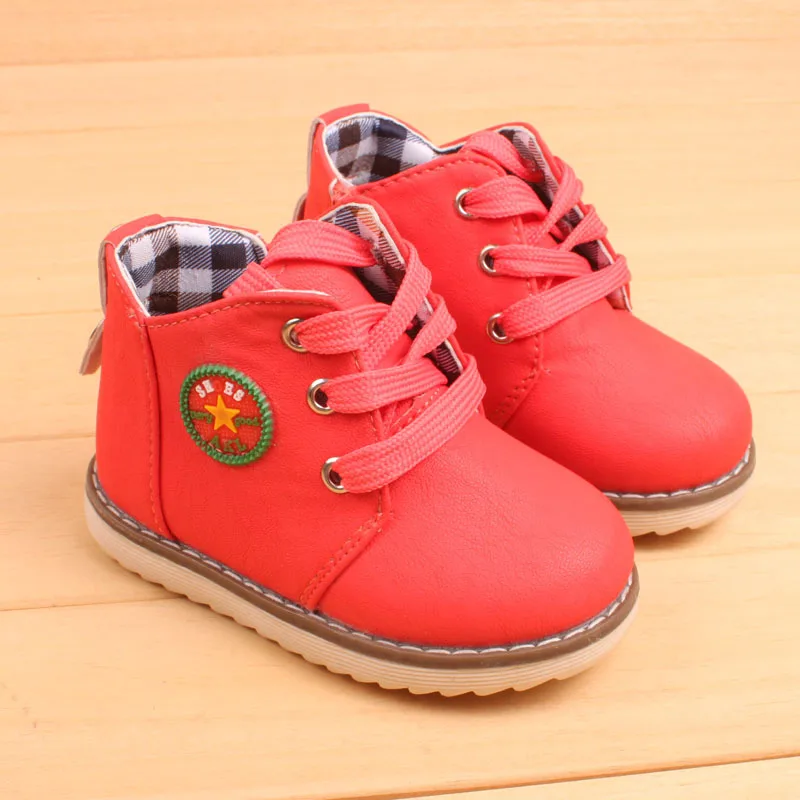Spring autumn fashion child boots shoes soft bottom flat boys girls boots shoes baby casual flat