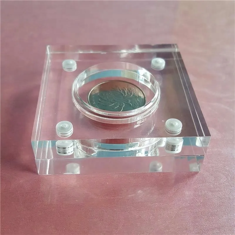 Acrylic Coin Display Stand/mini Acrylic Coin Display Frames 75x75x23mm