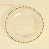 wholesale price silver and gold glass beaded charger plate for wedding and event