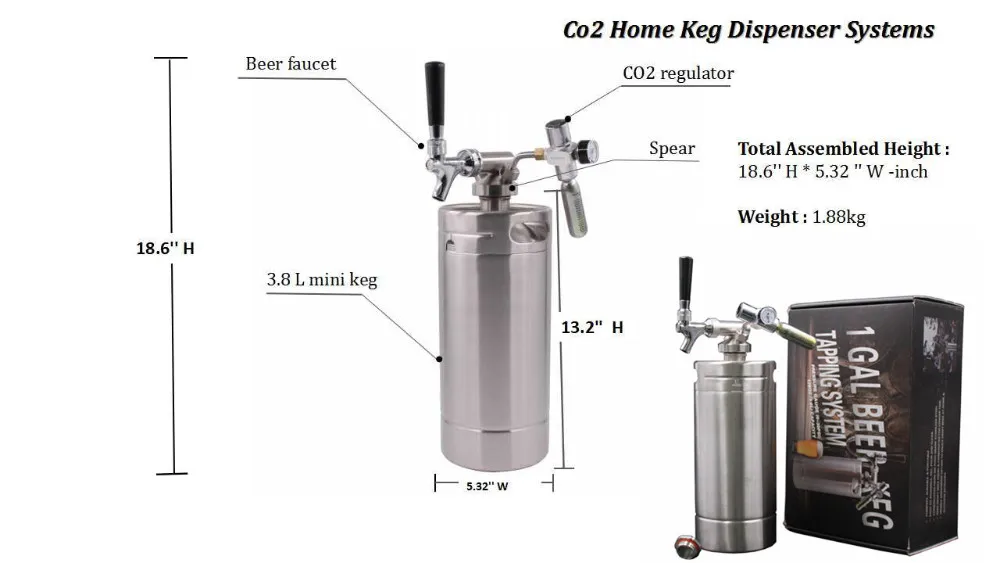 1 Gallon Personal Mini Keg Dispensing System With Gift Box Buy Keg