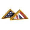Custom shaped handmade wooden triangle shaped box wooden US flag display case