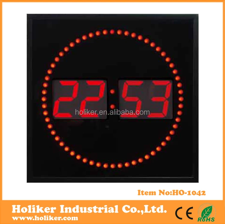 Cheap Plastic Wall Clocks Modern Square Red Blue And White Digital Led