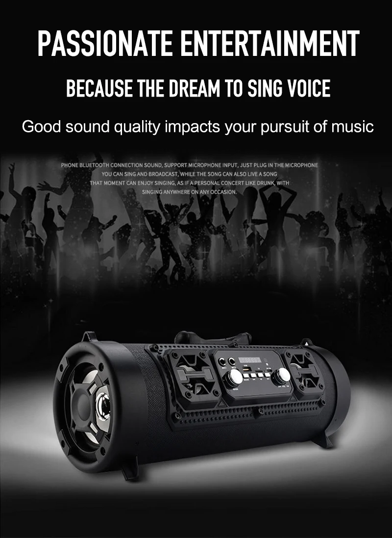 Hifi Portable wireless Speaker FM Radio Move KTV 3D Sound system Sound bar sub woofer portable column FM radio speaker - ANKUX.COM