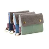 Creative Handmade Three-Fold Denim Canvas Wallet Simple Unisex Canvas Card Holder Coin Purse Key Bag