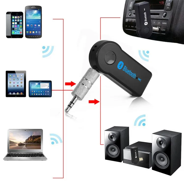 Handsfree Car Kits Mini Bluetooth Portable Wireless Music Car Aux
