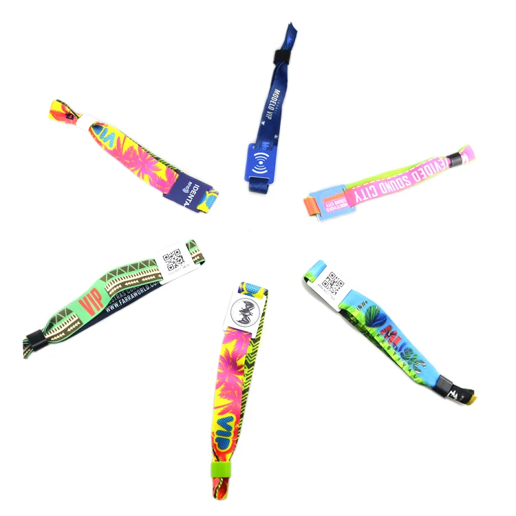 13.56mhz Nfc Ntag213 Recycle Textile Woven Festival Wristband Plastic ...