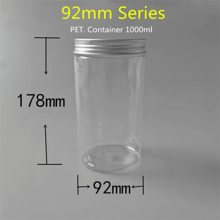 1000ml Plastic Gallon Containers Clear With 92mm Series Aluminum Screw ...