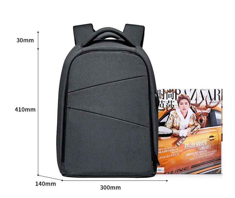 Designer leisure stylish teenager laptop USB anti theft thief back pack anti-theft backpack bag for men