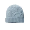Thick Cable Pattern Knit Cashmere Beanie Hat Custom Knit Wool Chunky Cables & Twists Hat