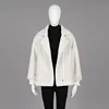Latest Young Ladies Winter Garments Wholesale Factory Directly Selling Customized White Color Lapel Collar Lambskin Short Jacket