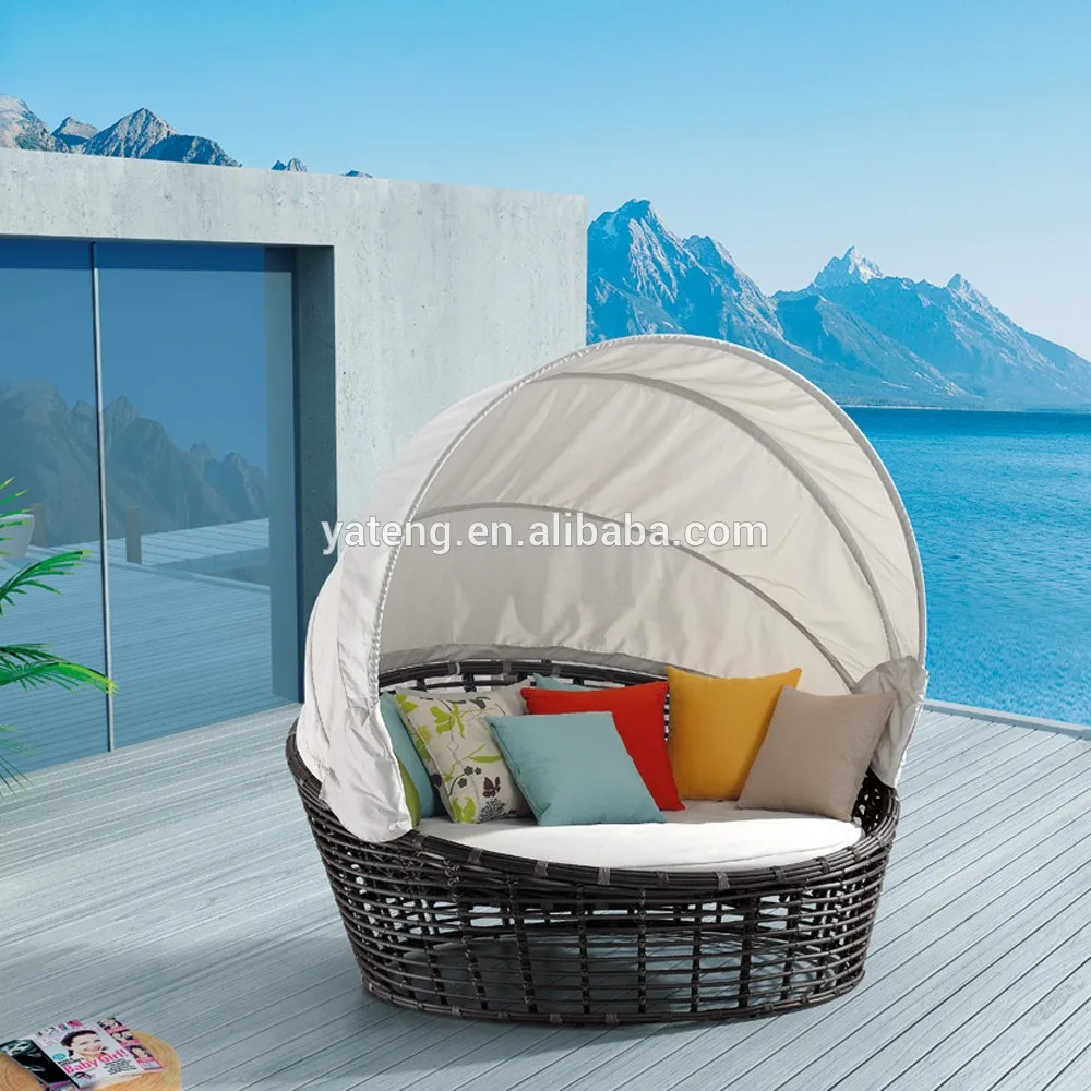 Cheapest Price Wicker Hotel Outdoor Daybed Rattan Pool Sunbed With