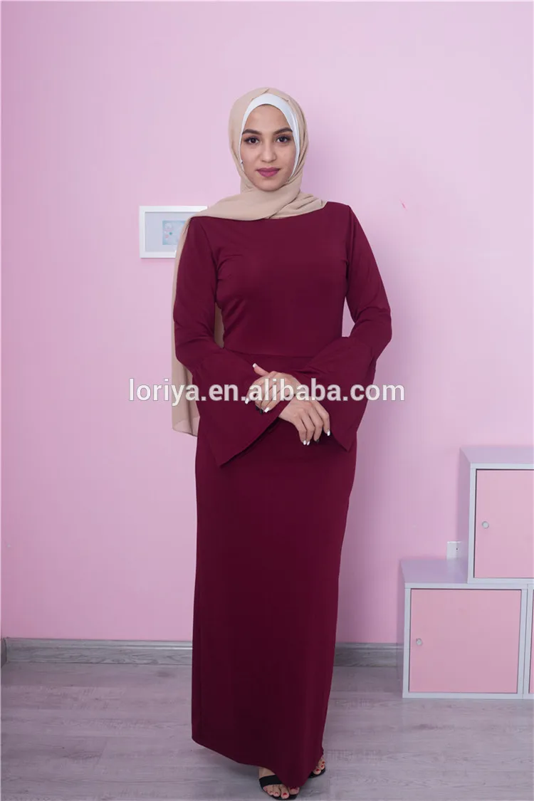 New Arrival Clothes Fashion Bell Sleeve Solid Color Turkish Style Hijab