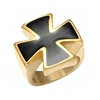 Wholesale 316L Stainless Steel Medieval Signet Enamel Cross Ring