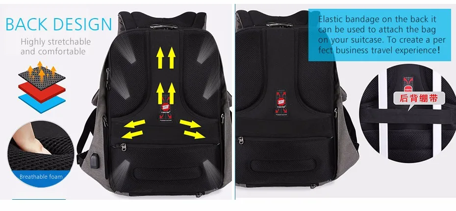 2017 Tigernu Anti-thief USB charging 15.6inch Business laptop backpack for women Men Backpack school backpack Bag Male Mochila