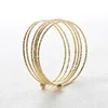New women 14k gold elastic multilayer bracelets brass bangle jewelry Wholesale
