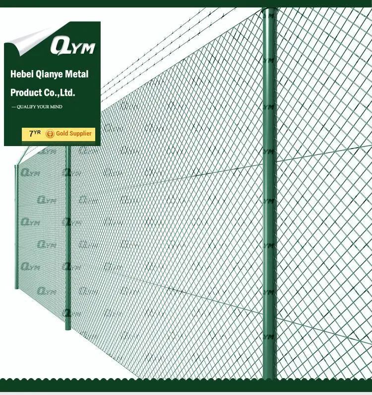 Basketball Court Chain Link Fence PVC Coating Diamond Wire Mesh Fence