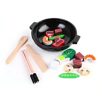 wooden toy pots and pans