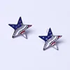 Small jewelry earrings wholesale five-pointed star flag studs