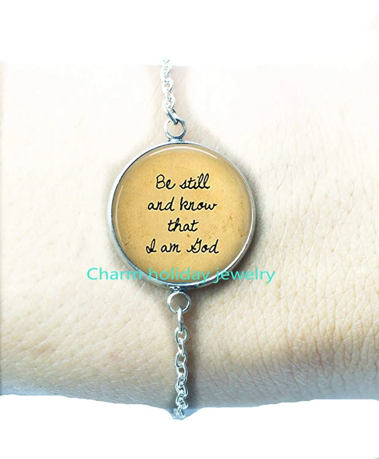Religious Bracelets Bracelet Be Still and Know That I Am God Faith Charms.D0085 Religious Jewelry Faith Jewelry