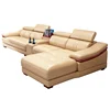 Nordic high end genuine leather or Faux Leather corner sofa set 7 seater sectional l shaped combination sofa and couch