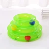 3 Layers Pet Toys Interactive Funny Trilaminar Turntable Plastic Cat Toy Crazy Ball Disk Toys for Kitten Cats Pet Products