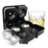 4 Cavity Diamond Shape Silicone Flexible Ice Maker for Chilling Whiskey
