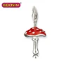 Factory Price Cute Enamel Mushroom Pendant High Quality Crystal Point Charms For Jewelry Making Pendants Boy And Girl Necklaces