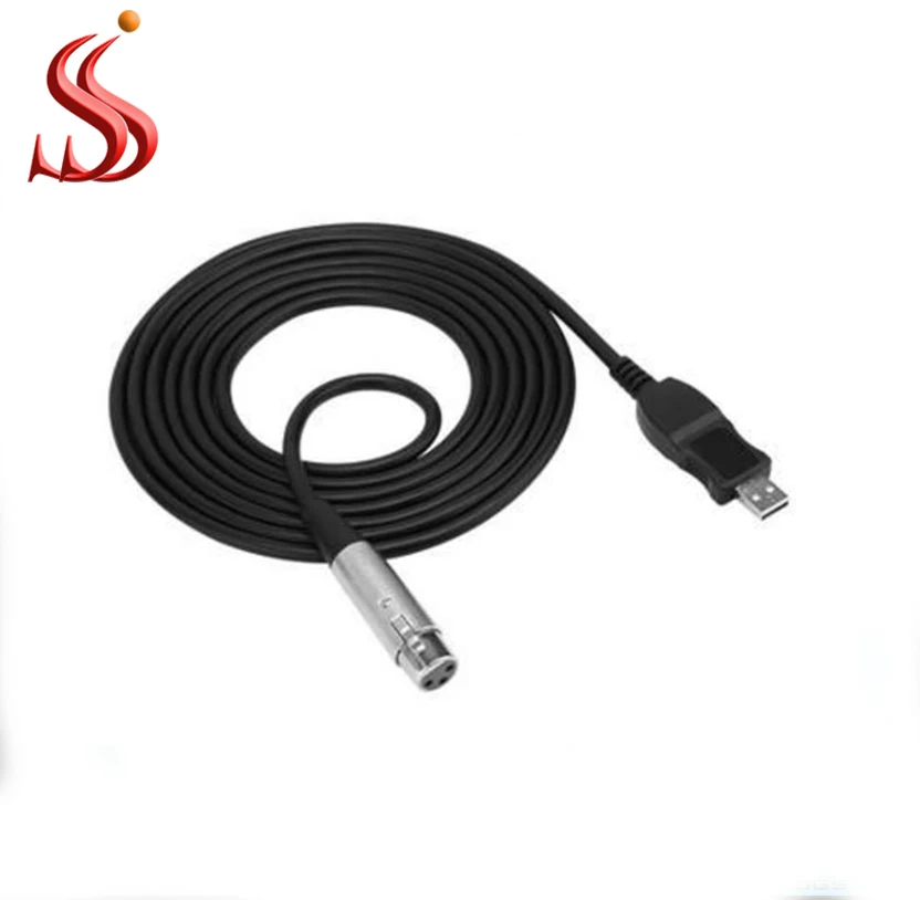 3m 9ft XLR Female to USB 2.0 Male Cable Cord Adapter Microphone Link Black 170g