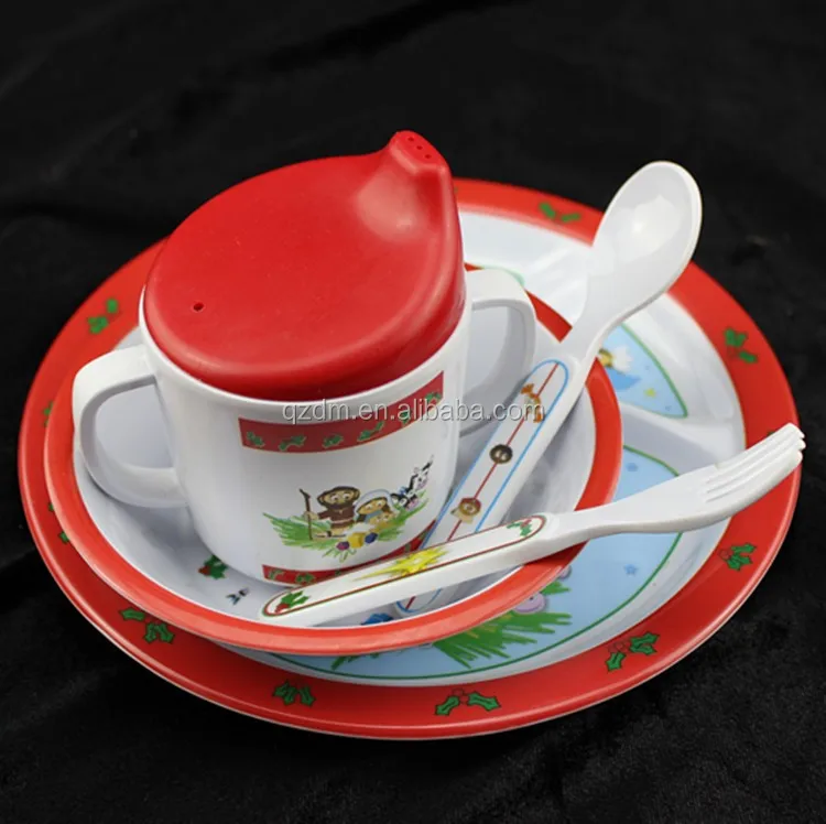 100% melamine kid's set dinnerware set 5 pcs Foodgrade