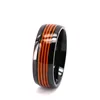 THX Trip Rose Gold Guitar String Inlay Wedding Engagement Ring Black