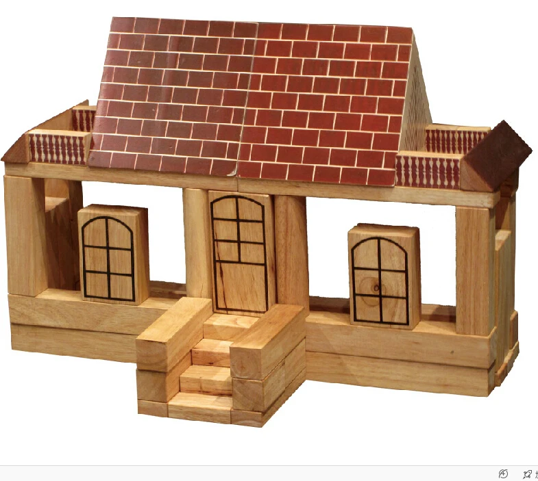 2017 New Printing Wooden Blocks Handmade Building Blocks Wooden House Models - Buy Wooden House 