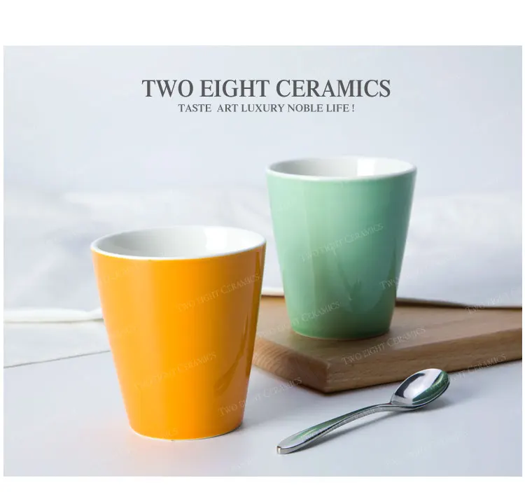 Wholesale coffee shop porcelain color cup mug cup unhandled