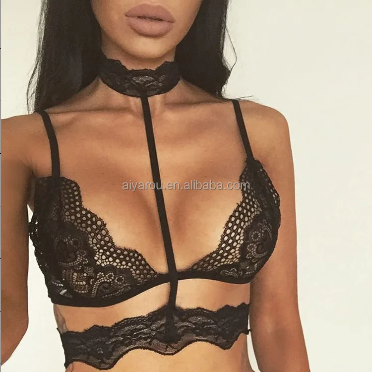 See through mature women sexy lace lingerie,sexy women Halter lingerie