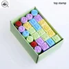2018 hot selling gadgets with cheap price, rubber toy stamp set gifts for Christmas colorful paint wood stamp wz-4013