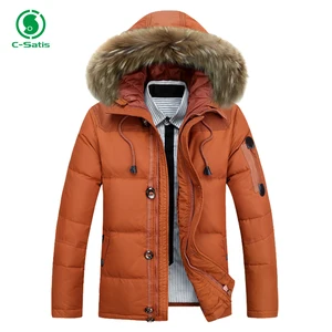 men's down coat with fur hood