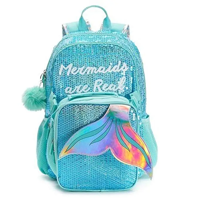 Mermaid Tail Real Sequin Backpack And Lunch Bag Set - Buy Mermaid ...